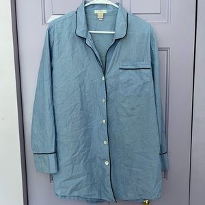 Blue J. Crew Button down Nightgown Size L